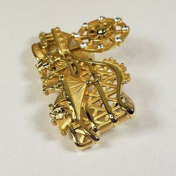 Vintage Danecraft Carnival County Fair Clear Crystal Brooch Pin - Picture 3 of 8